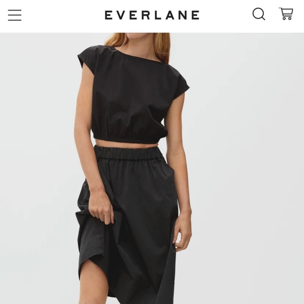 Everlane Black Cropped Bubble Top